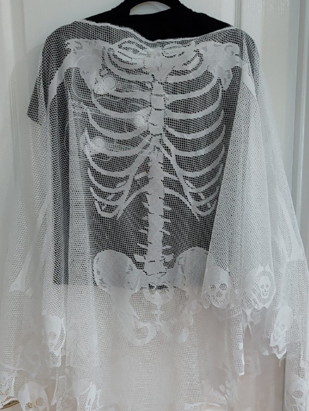 Skulls And Bones White Lacey Poncho One Size Fits Most